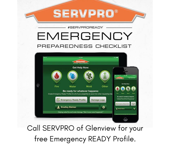 Graphic of SERVPRO's Emergency READY Profile app homescreen